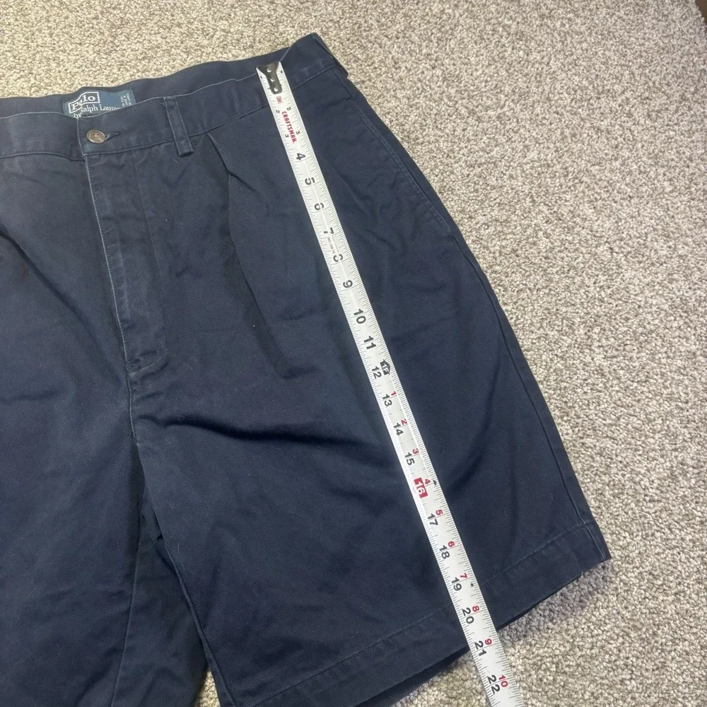 Polo Ralph Lauren Tyler Short Shorts Mens 38 Blue Pleated Chino Summer 9 Inseam